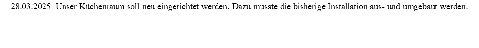 28.03.2025 Unser Küchenraum soll neu eingerichtet werden. Dazu musste die bisherige Installation aus- und umgebaut werden.